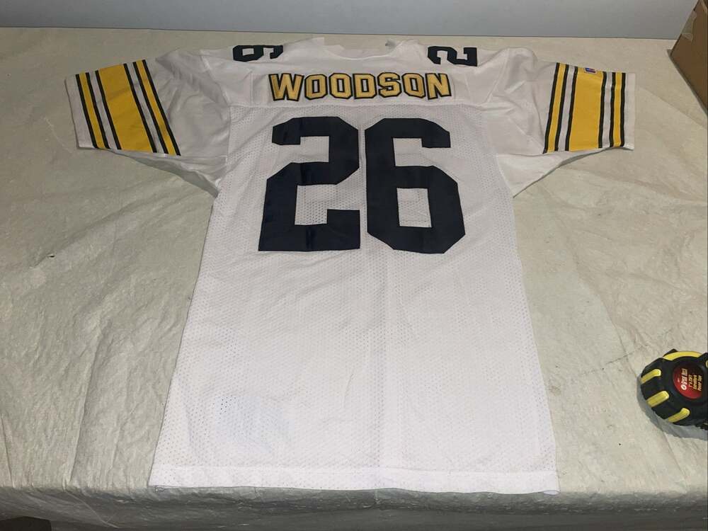 Authentic Rod Woodson Pittsburgh Steelers Russell Jersey Men 40 Clean Sewn White